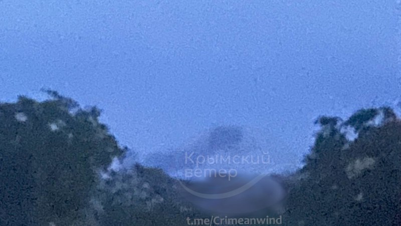 A fire is visible near the Tavricheskaya Thermal Power Plant near Simferopol.