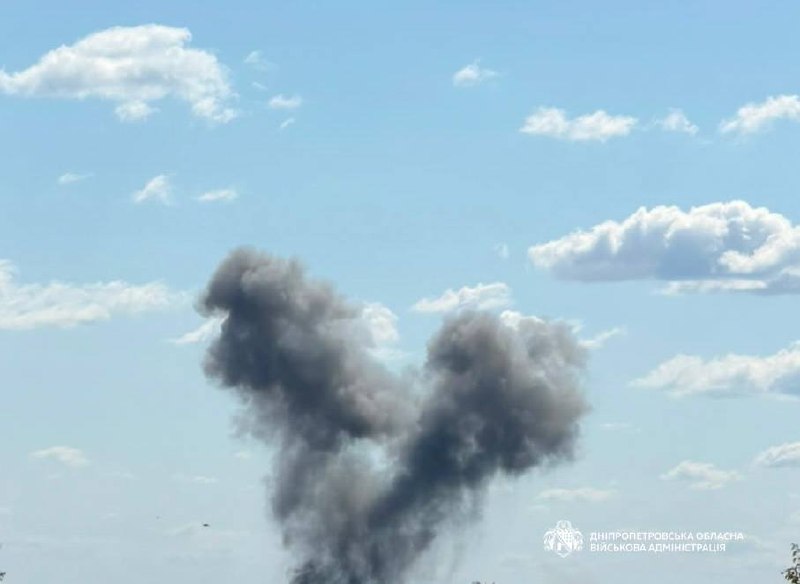 Smoke is rising in Pavlohrad after explosions