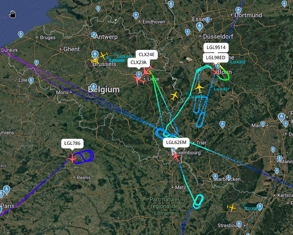 Luxembourg Airport (ELLX) has suspended all operations, with no arrivals or departures, due to drone activity
