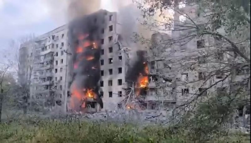 Destruction in Sloviansk as result of Russian airstrikes